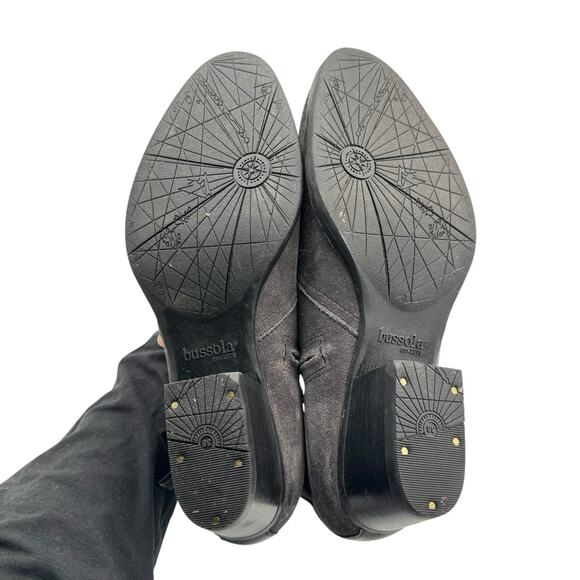 Bussola Alameda Gray Suede Leather Ankle Zip Up Western Booties Ankle Boots - Picture 12 of 13